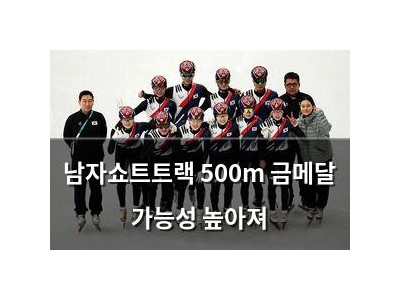 남자쇼트트랙 500m 금메달 가능성 높아져