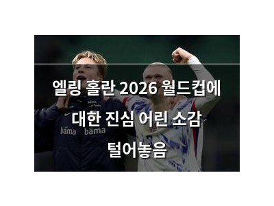엘링 홀란 2026 월드컵에 대한 진심 어린 소감 털어놓음