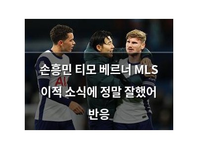 손흥민 티모 베르너 MLS 이적 소식에 정말 잘했어 반응