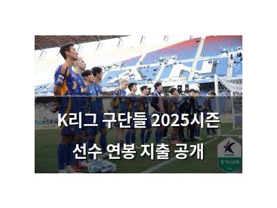 K리그 구단들 2025시즌 선수 연봉 지출 공개