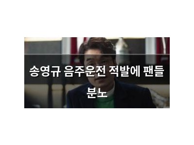 송영규 음주운전 적발에 팬들 분노