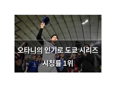 오타니의 인기로 도쿄 시리즈 시청률 1위