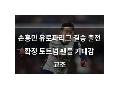 손흥민 유로파리그 결승 출전 확정 토트넘 팬들 기대감 고조