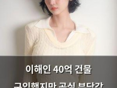 이해인 40억 건물 구입했지만 공실 부담감 털어놓아